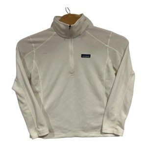 Patagonia Fleece Women’s Size Medium White 1/4 Zip Pullover‎ Sweater Pristine